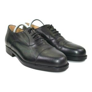 Business Softwear Men's Black Italian Leather Cap Toe Lace Up Oxfords Size 9.5 D